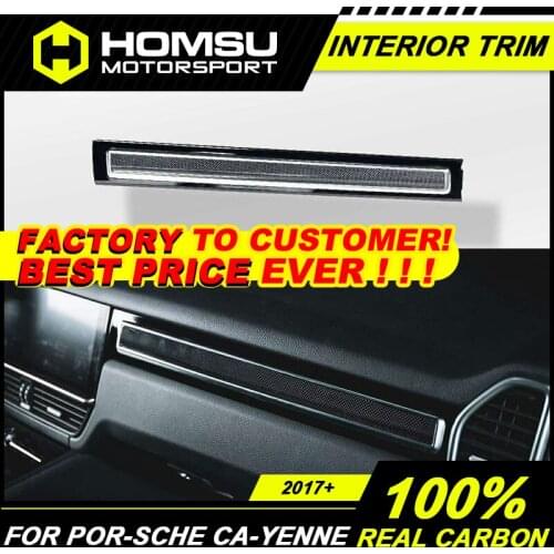 100% Real Dry Carbon Fiber Interior Trim For Pors-che Caye-nne Dashboard Kit Door Handle center console cover fit for LHD RHD