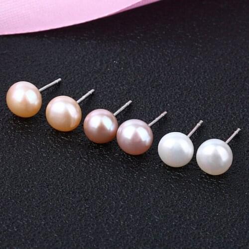 S925 pure silver jewelry natural fresh water pearl earrings sweet temperament Fashion Earrings Korean Earrings