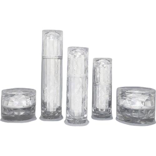 30ml 50ml 80ml Luxury Silver Acrylic Emulsion Lotion Packaging Bottle 30G 50G Empty Cosmetic Cream Jar Refillable Bottles 6pcs