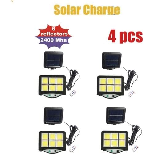 4pcs seperable Solar Light Motion Sensor Security Wireless Outdoor Flood Lights IP65 Waterproof solar Lamp 3 Mode for Home Garde