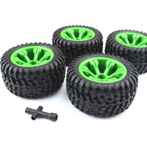 4Pcs Rubber Hub Wheel Rim Tires Tyre Upgraded Parts for WLtoys RC Car 12428