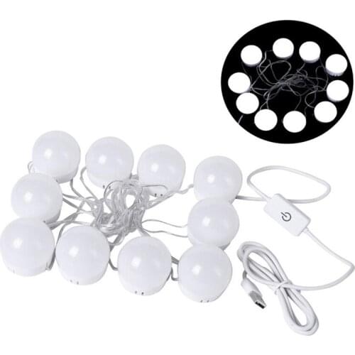 5V LED Makeup Mirror Light Portable Bulb Vanity Lights 6/10/14pcs Dimmable White Light Dressing Table USB Wall Lamp Mirror Lamp