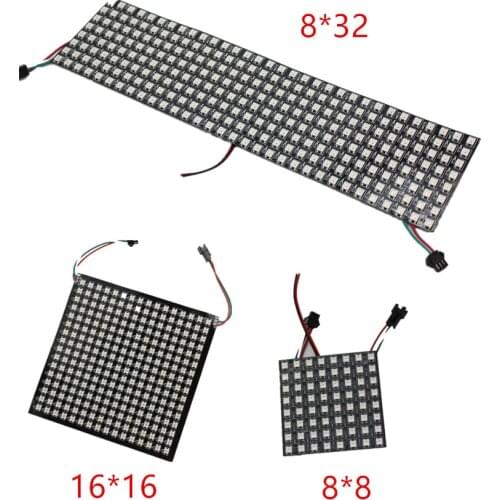 6*6 16*16 8*32 Pixel 36 pixels 256 Pixels WS2812B Digital Flexible LED Panel Individually Addressable Full Dream Color DC5V
