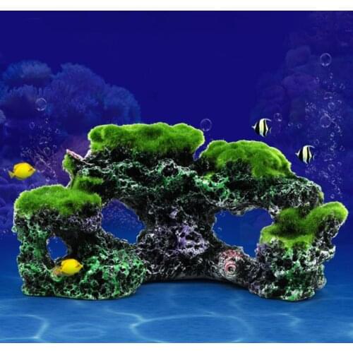 Aquarium Artificial Moss Coral Reef Fish Tank Rockery Landscape Resin Ornaments Decorations