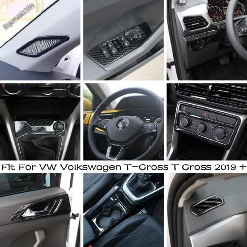 Automotive Interior Stickers Carbon Fiber Look Decoration Cover Trim For VW Volkswagen T-Cross T Cross 2019 - 2021 ABS Accessory