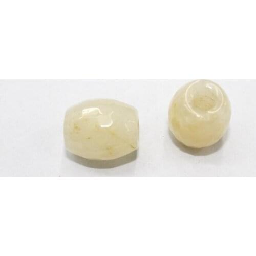 12pcs 15*18MM Natural stone Faceted Large Hole yellow jades Beads Making DIY Bracelet Necklace Loose Beads Jewelry Accessories