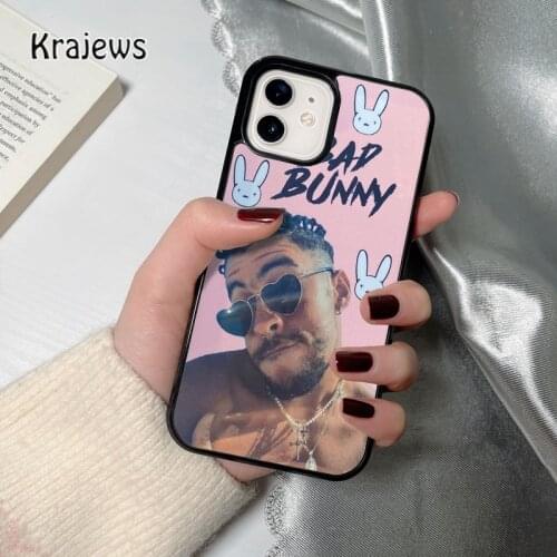 Krajews Bad Bunny coque Phone Case for iPhone 12 mini 5 6S 7 8 PLUS X XS XR 11 PRO MAX SE 2020 Back Cover Funda Shell