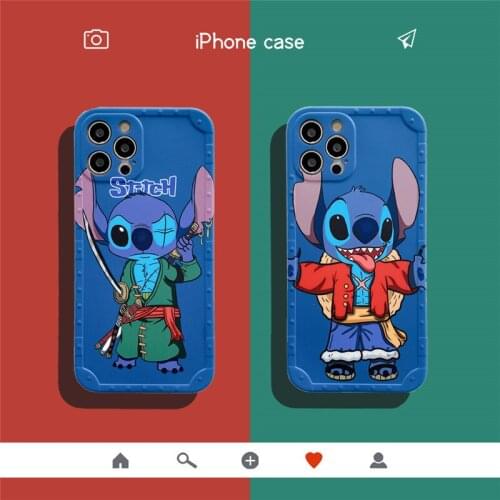 Disney Stitch Cartoon Mobile Phone Case for Iphone 7 8Plus X Xr Xs Max 11 12 Promax 12 Mini Creative Cross-dressing Pattern
