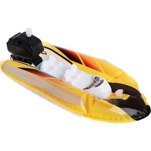 Baby Toy Kid Clockwork Wind Up Inflatable Boat Ship Play Water Bathroom Bath Toy Q6PD