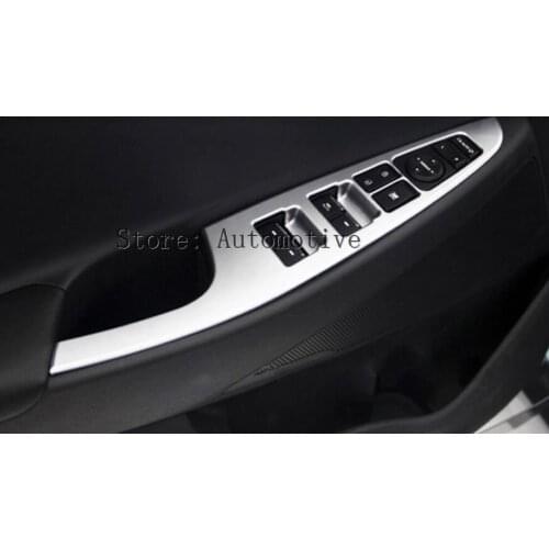 For Hyundai Tucson 2015 2016 2017 LHD Chrome ABS Door Window Switch Button Cover Trim Bezel Interior Styling Molding Garnish