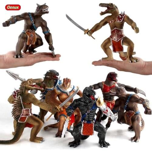 Oenux Wild Chimpanzee Soldier Action Figures Savage Jurassic T-Rex Therizinosaurus Dinosaur Animals Model PVC Education Kid Toy