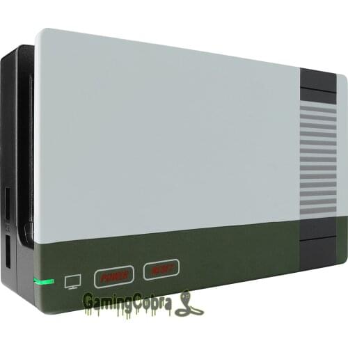 EXtremeRate Custom Classics NES Style Soft Touch Grip Faceplate DIY Replacement Housing Shell for Nintendo Switch Dock