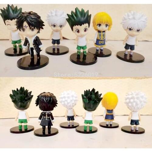 6pcs/lot Hunter x Hunter Anime Figure Gon Freecss & Killua Zoldyck Action Figure Kurapika Hisoka Kulolo Lushilufelu Figurine Toy