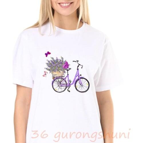 Bike T Shirt women Woman Bicycle Print Summer Sweatshirts Graphic tShirt Pure Hipster Casual vintage stranger things t shirt