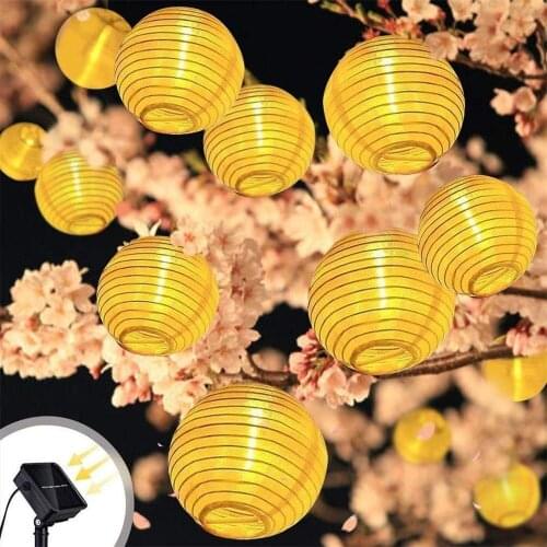 Garland Solar String Lights Lantern Ball 20/30 LED Solar Outdoor Lighting Christmas Decorative for Party Holiday Fairy Lights