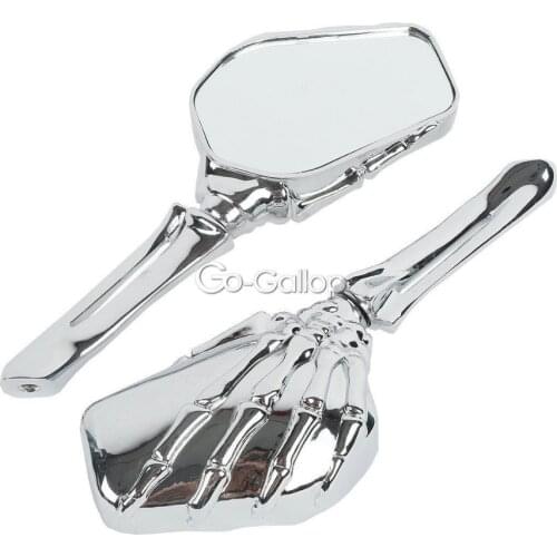Chrome Motorcycle Skeleton Skull Hand Rearview Mirrors For Honda Shadow Sabre VT VF 700 750 1100 VTX 1300 1800 Goldwing 1800