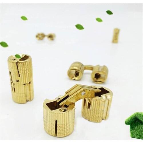 1PCS Copper Straight Hinges Bucket Dark Hinge Cylinder Small Hinges Hide Hidden Bucket Cabinet Door Furniture Hardware Wholesale