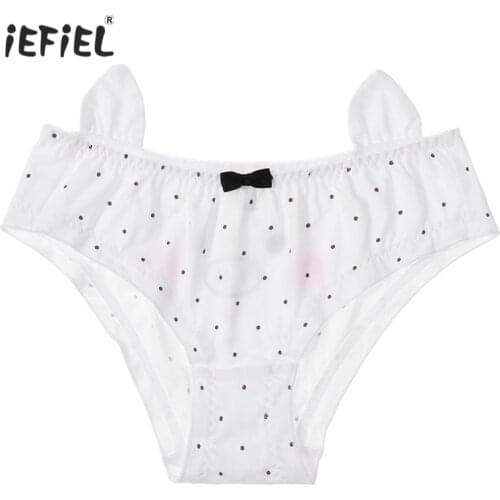 Cute Women Girls Cotton Briefs Sissy Lingerie Panties Low Waist Elastic Underpants Cartoon Pig Printed Adorned Briefs Underwear