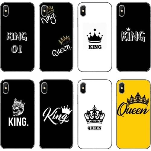 King Queen Crown Accessories Phone Case For Huawei P30 P20 Pro P10 P9 P8 Lite Y5 Y6 Y7 Y9 P Smart Plus 2018 2019