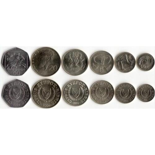 Cyprus 6 Pieces 1 Set Europe Coins New Original Coin UNC Commemorative Edition 100% Real EU