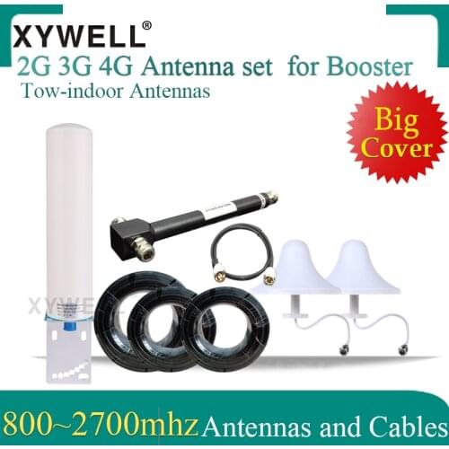 Big cover 2G 3G 4G Omni Antennas Set 800-2700mhz gsm antenna lte 4g antenna cables For 3G 4G GSM Mobile Signal Booster Repeater