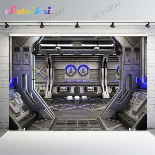Spaceship Interior Photo Backdrop Universe Space Station Science Fiction Spacecraft Photography Background Photo Studio Props