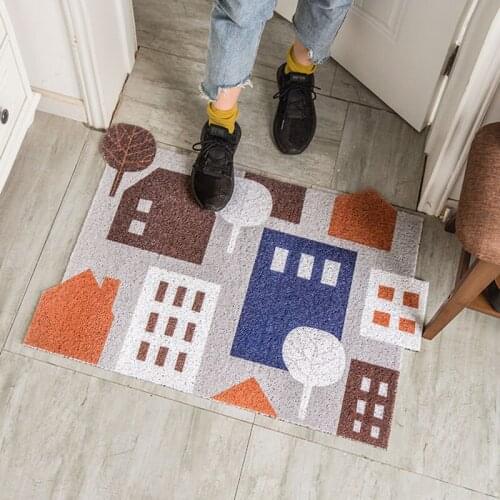 Modern Style Home Entrance Door Mat PVC Silk Loop Anti-slip Mat Bedroom Kitchen Bath Hallway Living Room Carpet Custom Doormat