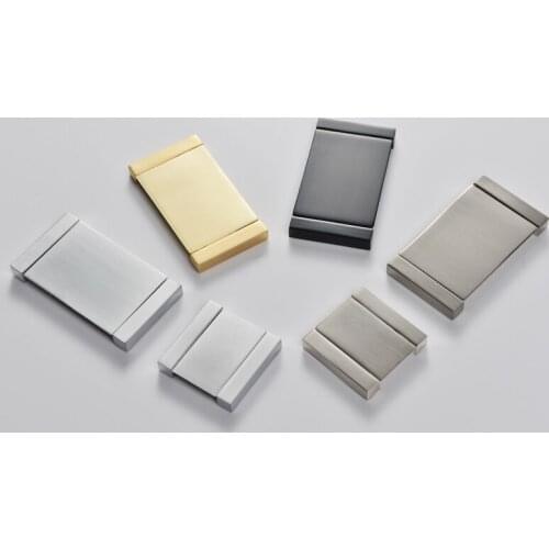 Square Gold Bathroom Hardware Kitchen furniture Hidden pull handles for cabinets and drawers