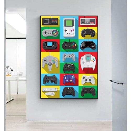 Hot Videogame Controllers Anime Comic Wall Art Canvas Painting Nordic Posters and Prints Wall Pictures for Living Room Decor