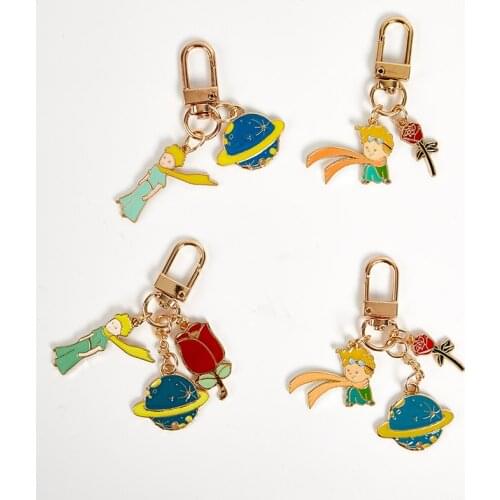Trendy The Little Prince Keychain Cute Fox Airpods Pendant For Clothes Backpack Keyring Key Chains Charms Valentines Day Gift
