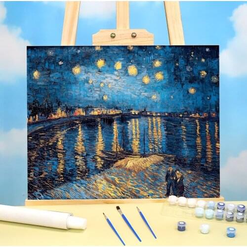 Landscape Van Gogh DIY Painting By Numbers Kit Oil Paints 40*50 Oil Painting Home Decoration For Handiwork