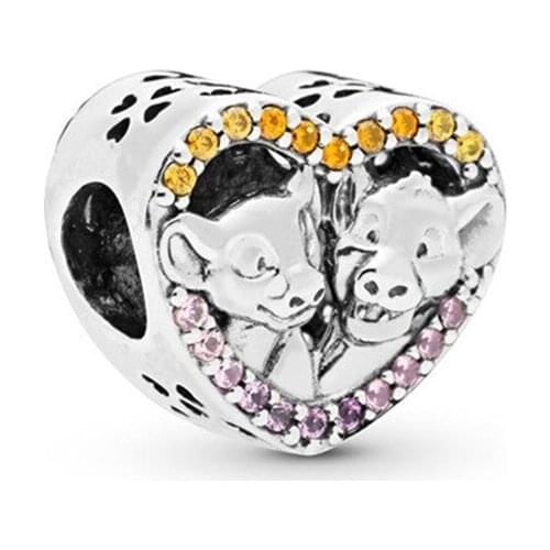 Genuine 925 Sterling Silver Jewelry Lion King Charm Beads Fit Pandora Bracelet Women Jewelry Accessories Making Gift for Girl