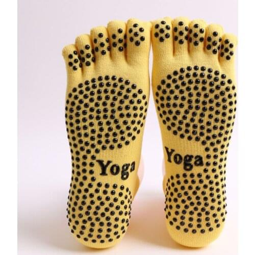 New Pattern Yoga Socks Fitness Dance Nonslip Grip Comfortable Cotton Pilates Socks Sweat Absorbent Breathable Five Fingers Socks