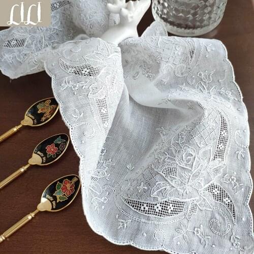 Hand-embroidered Delicate Rose 100% Cotton Handicraft Gift Handkerchief