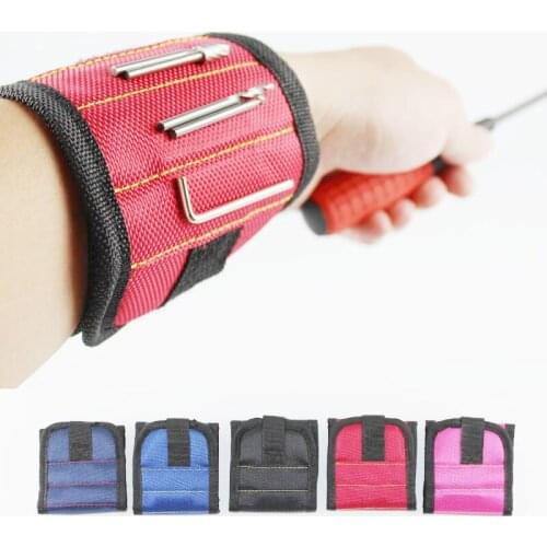 Polyester Magnetic Wristband Portable Tool Bag Electrician Wrist Tool Belt Screws Nails Drill Bits Holder Repair Tools