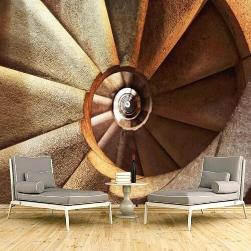 Custom Mural Wallpaper Modern Abstract Stone Marble Spiral Stair Creative Art Wall Painting Living Room Hotel Papel De Parede 3D