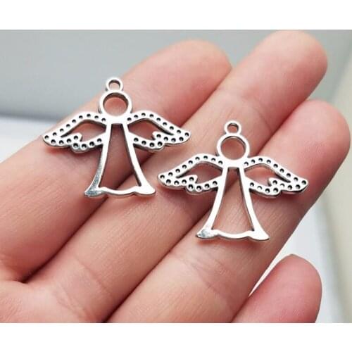 20pcs/lot--30x29mm, angel chams, Antique silver plated hollow angel charms,DIY supplies, Jewelry accessories
