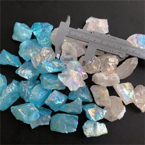 Natural gemstone crystal aura clear quartz rough raw stone for home decoration