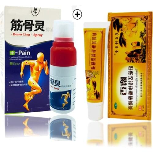 Shaolin Analgesic Cream+ Pain Relief Spray Rheumatism Arthritis Muscle Sprain Knee Waist Back Shoulder Painkiller Medical Plaste