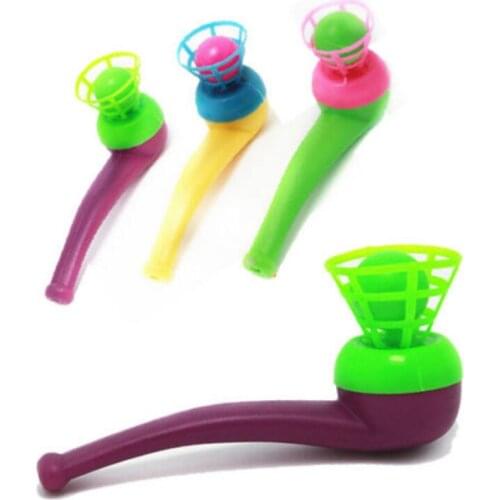 Color Random 1 PCS Plastic Pipe Balls Toy Blow Blowing Toys Wedding Kid Children Gift