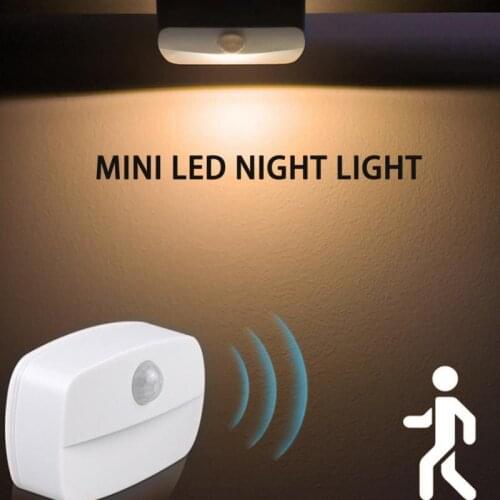 Charging MINI LED Night Light PIR Motion Technology Motion Sensed Lights Bedroom Bedside Corridor Kitchen Staircase Light