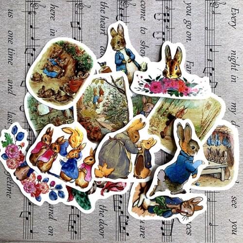 TD ZW 40Pcs Cartoon Retro Rabbit Stickers For Suitcase Skateboard Laptop Luggage Fridge Phone Styling DIY Decal Sticker