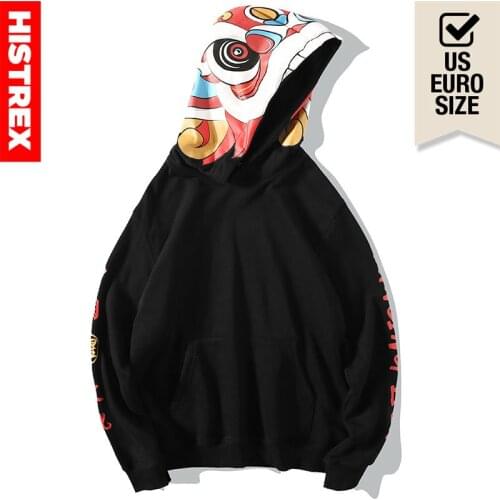 HISTREX Fun Chinese Lion Men Hoodies Hoody High Quality Casual Brand Hip Hop Mens Homme Hip Hop Outerwear Printing Mens Hoodies