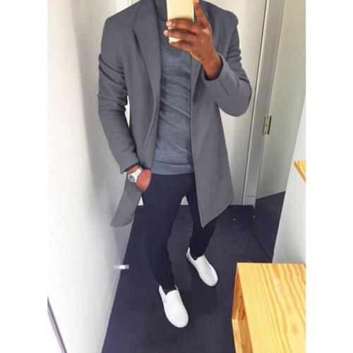 Arrival Winter Mens Trench Long Jackets Coats Overcoat Classic Jackets Solid Slim Fit Outwear Hombre Men Clothes 4 Colors