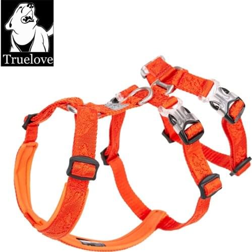 TRUELOVE Pet Harness Double-H Nylon Personalized Dog Harness NO PULL Reflective Breathable Adjustable YH1803