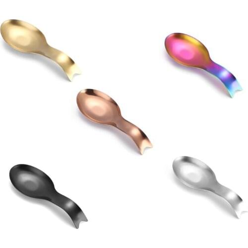 Fish Shaped Stainless Steel Spoon Rest Kitchen Utensil Spoon Holder Kitchen Accessory Holder Dishwasher Safe 1pc