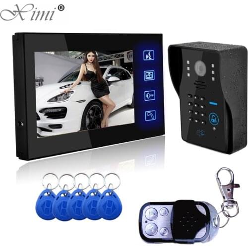 7" TFT Touch Color Screen Video Door Phone Door Bell Intercom With RFID And Password Door Access Control System 7 Inch Door Bell