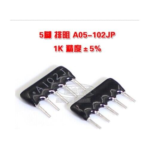 In-line exclusion A05-102JP 5 feet 1K 1 / 8W Pitch 2.54MM Accuracy 5% A102J 5A