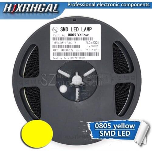 1Reel 3000pcs yellow 0805 SMD LED diodes light new and original hjxrhgal