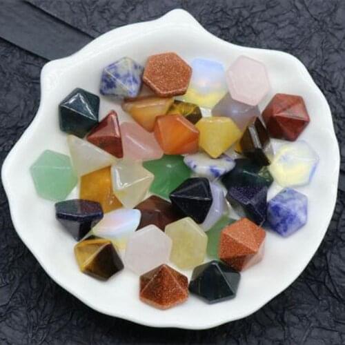 1PC Hexagonal Pyramid Natural Stone Healing Mini Healing Stone Ornament Jewelry Making Tools Home Statue for Collection Crafts